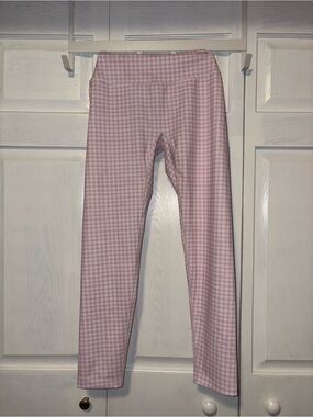 Pink Gingham High-Rise Stretch Leggings